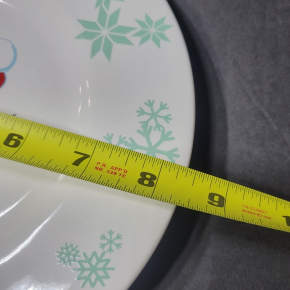 Disney Mickey Mouse Snowman Plate Cookies for Santa Plate Mickey Snowmouse - Picture 3 of 4